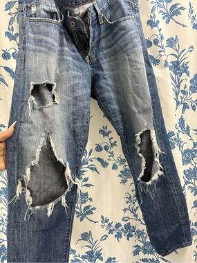 Lucky Brand womens Ripped Light-Mid Blue Jeans